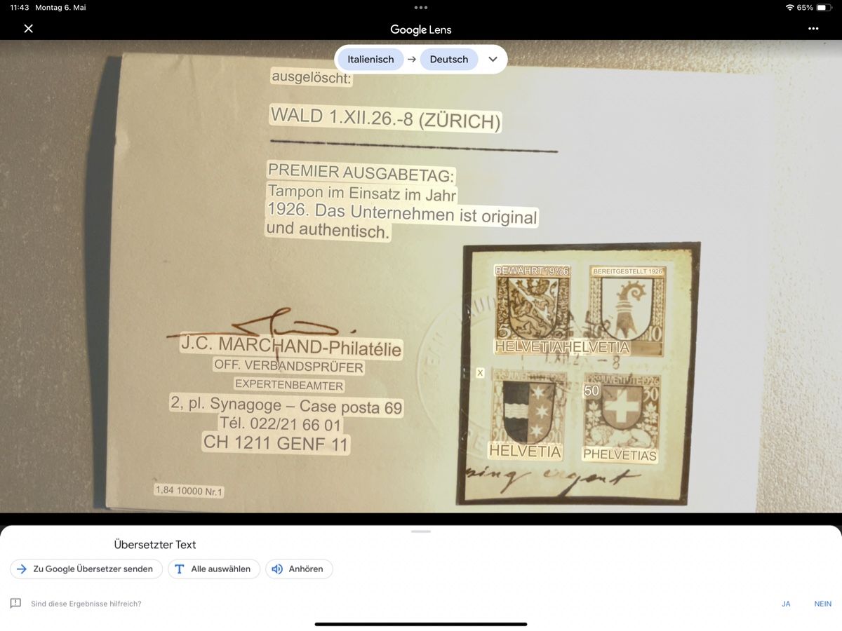 Alle Briefmarken: Fragment  Pro Juventute  1.12.1926 Wald ET – Gebraucht aus Steinhausen von Leo.1957 1