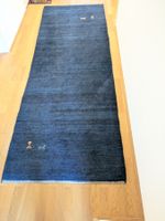 Blau handgeknüpfter Flurteppich
