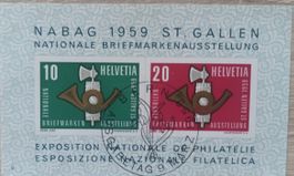 Lote sello Suiza 1959, Souvenir