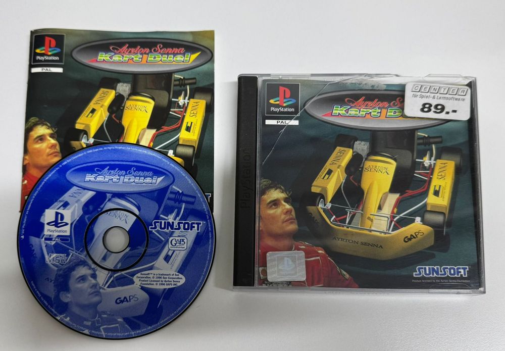 Jeu PS1 Ayrton Senna Kart Duel – Sunsoft – Course Arcade – Bon état