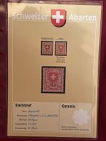 Abarten Sammlung (2) 35 Einzelblätter Schweizer Briefmarken