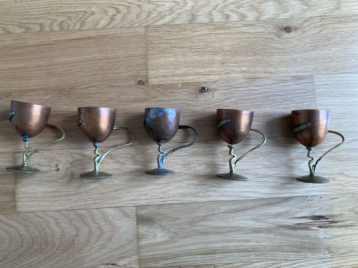 Altre Stoviglie: 5 Vintage Eierbecher, Kupfer/Messing – Usato da Staad SG venduto da gab_7dr9 5