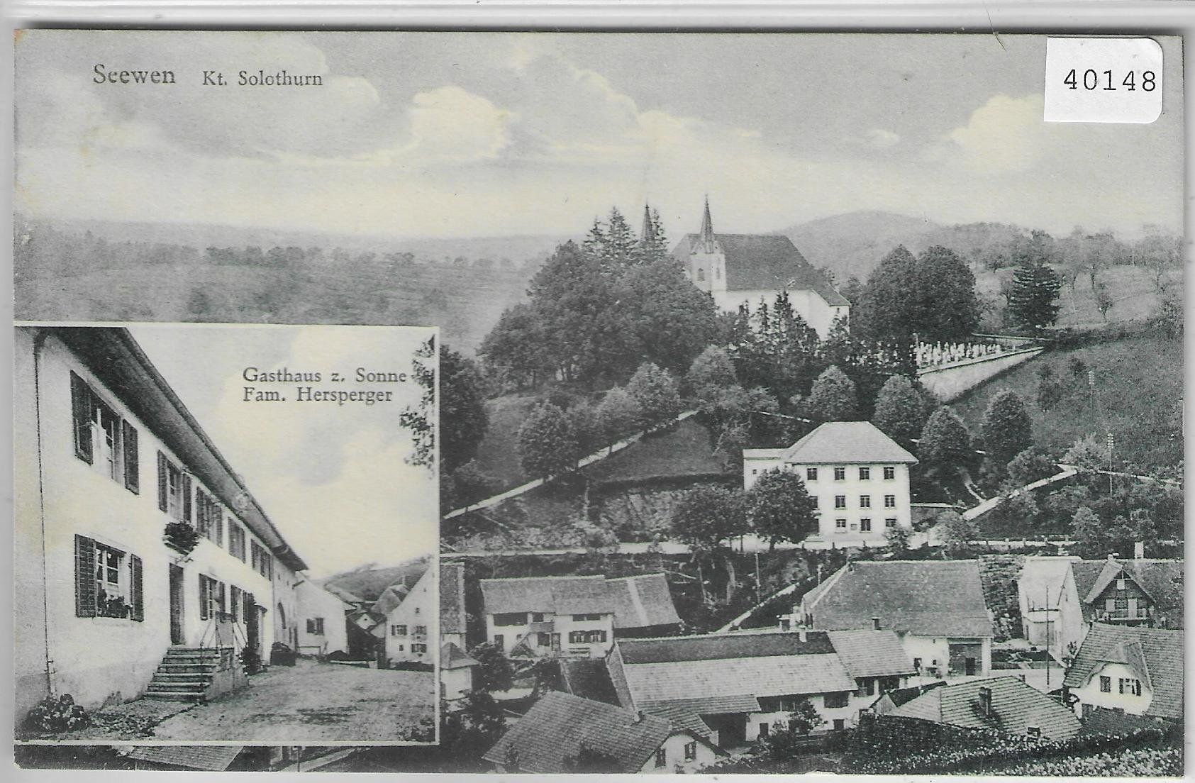 Cartoline postali: Seewen SO - Gasthaus zur Sonne – Usato da Ettingen venduto da Kartenplanet