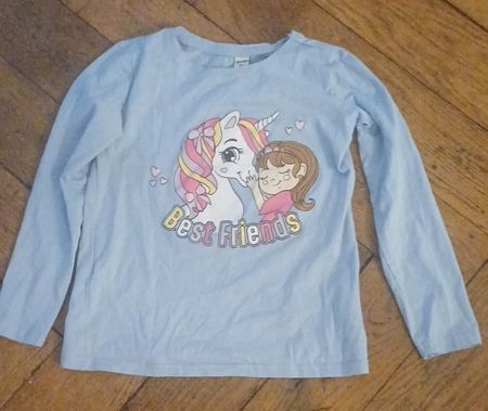 Langarmshirt mit Einhorn-Motiv von dopodopo, Grösse 128 Neu