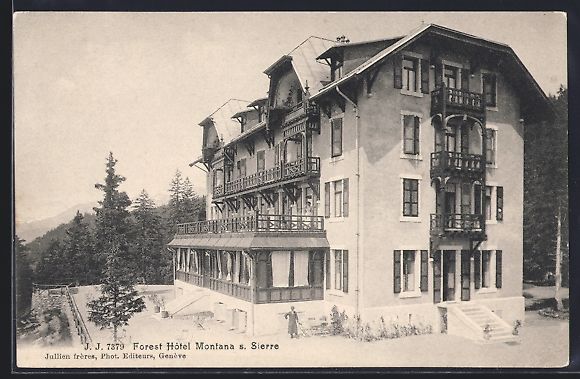 Cartoline postali: AK Montana s. Sierre, Forest Hotel – Usato da Berlin venduto da bartko-reher