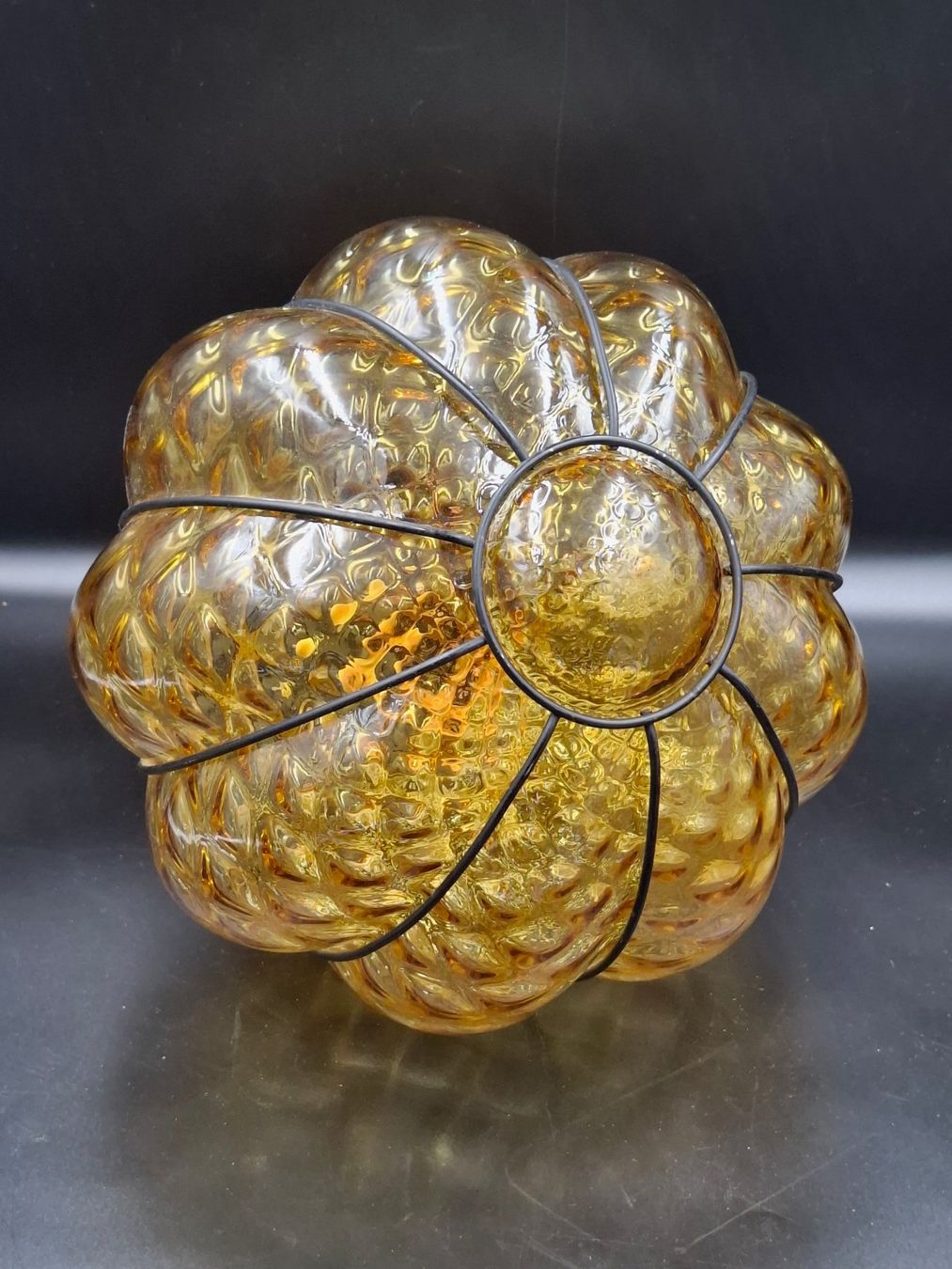 Lampadari & plafoniere: Pendelleuchte Murano Gold Glas Bernstein Stil 50er Boho Chic – Usato da Zürich venduto da bruzolda 1