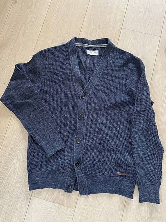 Herren Strickjacke Pier One Baumwolle blau Grösse M