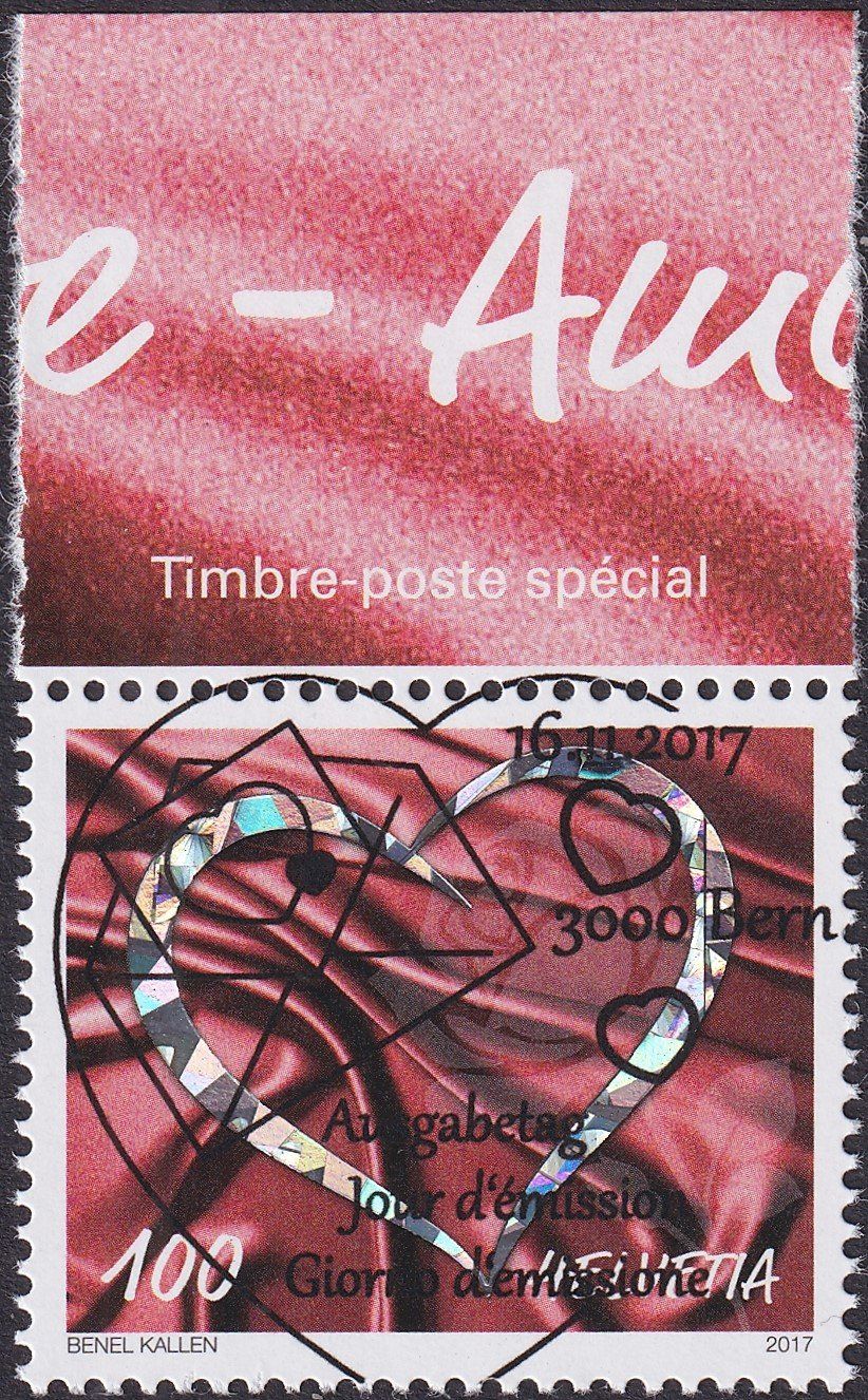 Tutti i francobolli: 2017, Nr.1659 Liebe mit Ersttags-Voll-Stempel +TABS – Usato da Sursee venduto da Luzernerraute