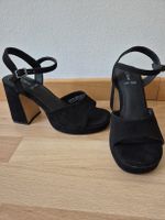 S.Oliver Sandalen schwarz Absatz Plateaustiefel Gr. 38