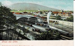 Gruss aus OLTEN Bahnhofgebiet SO gel. 1909!