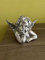 Skulptur Engel Dekoration silberfarben 10x8cm guter Zu
