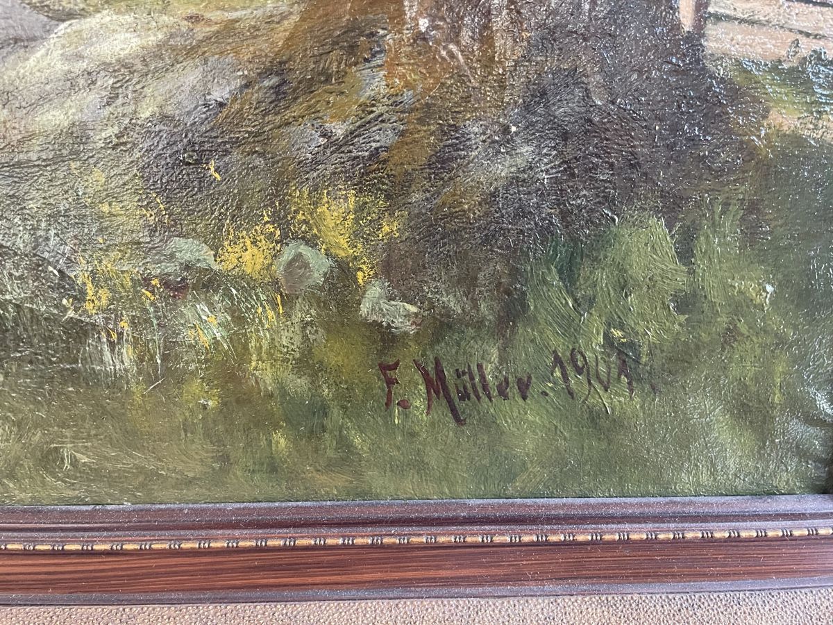 Gemälde: Bild Almlandschaft F.Müller 1905 – Gebraucht aus Hermetschwil-Staff von Naeppi99 3