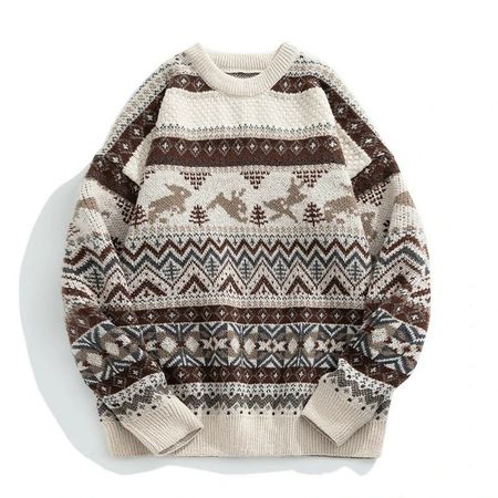 Kuschel Pullover Winterpullover creme Gr. S