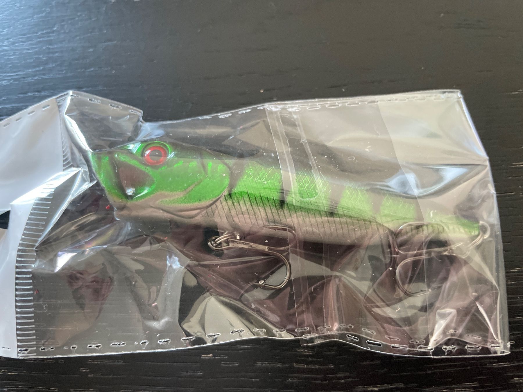 Esche: 9cm Plopper topwater köder hecht 14g grün metallic silber – Nuovo e nell'imballaggio originale da Hugelshofen venduto da Suimosa 1
