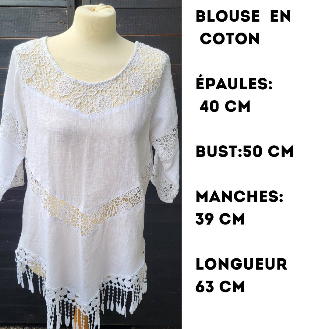 Tuniche: Blouse coton & lin – Nuovo (secondo la descrizione) da Fribourg venduto da VictoriaShop7 4