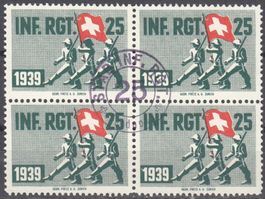 Infanterie Wi 215 a im 4er-Block gestempelt