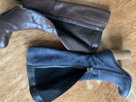 2 Paar Stiefel, Leder/Wildleder, Gr. 37, Top Zustand!