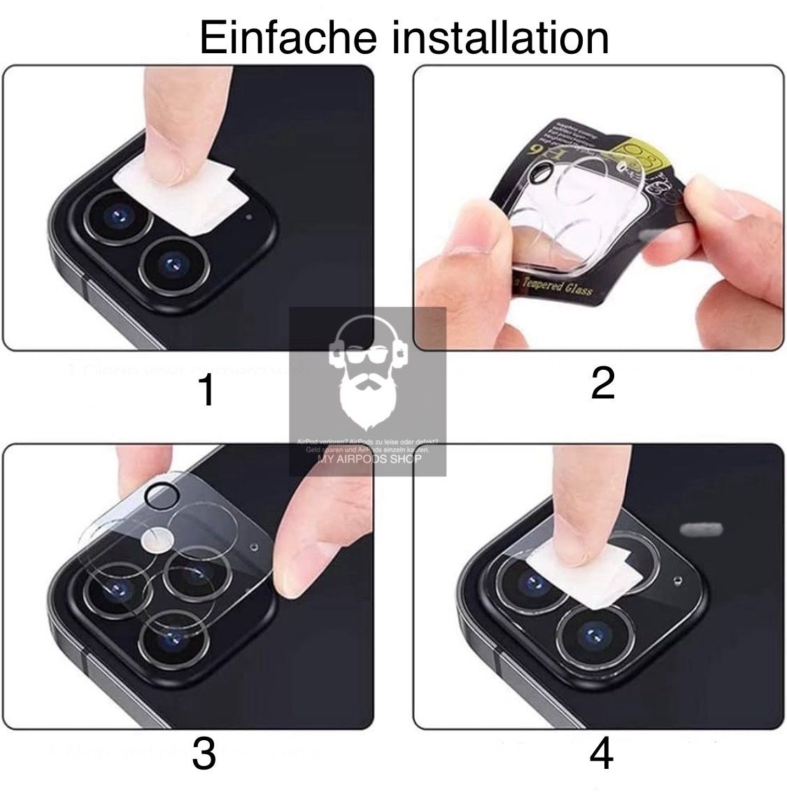 Panzerglass Cover & Protezioni schermo: iPhone 16 / 16 Plus Kamera Panzerglas Vollschutz HD 9H 3D – Nuovo (secondo la descrizione) da Basel venduto da MY.AIRPODS.SHOP 2