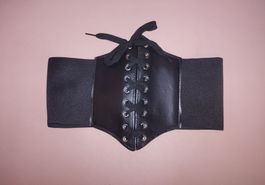 Breiter Korsettgürtel schwarz - Ceinture large corset noire