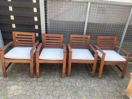 Gartenstühle 4 Stück Outdoor Vermutlich Teakholz