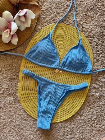 🌴Crinkle Bikini Hellblau Gr. M - Neu - Gratis Versand