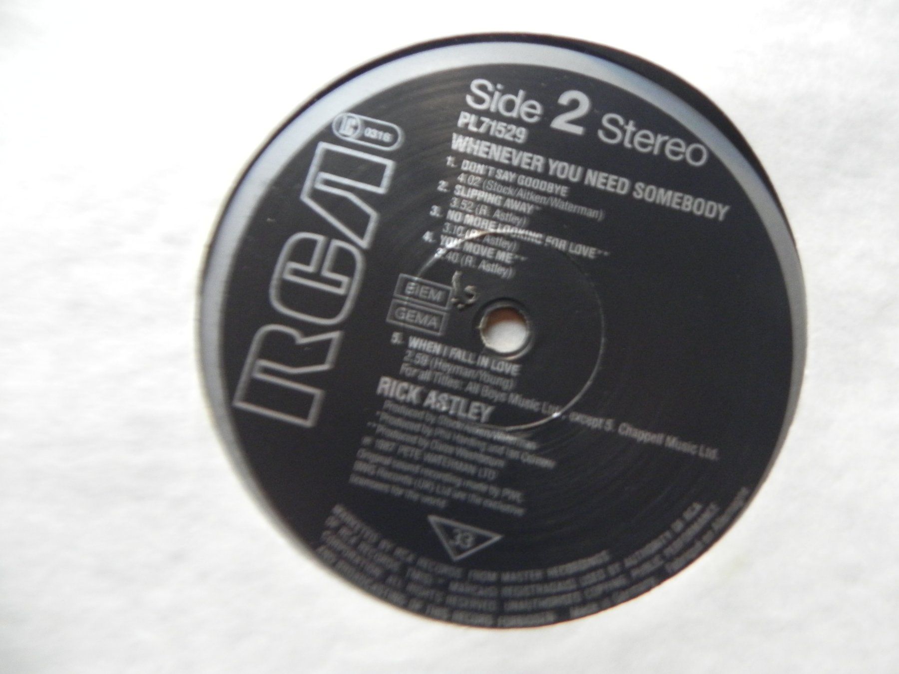 Dischi in vinile: LP brit. Pop Sänger Rick Astley 1987 Whenever you.. – Usato da Siebnen venduto da krimsie 5