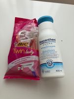 Bepanthen Derma Lotion und Bic Twin Lady Set gebraucht