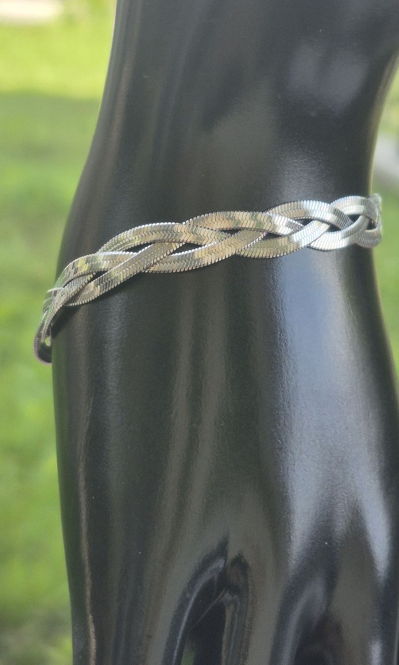 Armbänder & -reifen: Bracciale donna argento intrecciato regolabile – Neu (gemäss Beschreibung) aus Giubiasco von Stefaniav 1