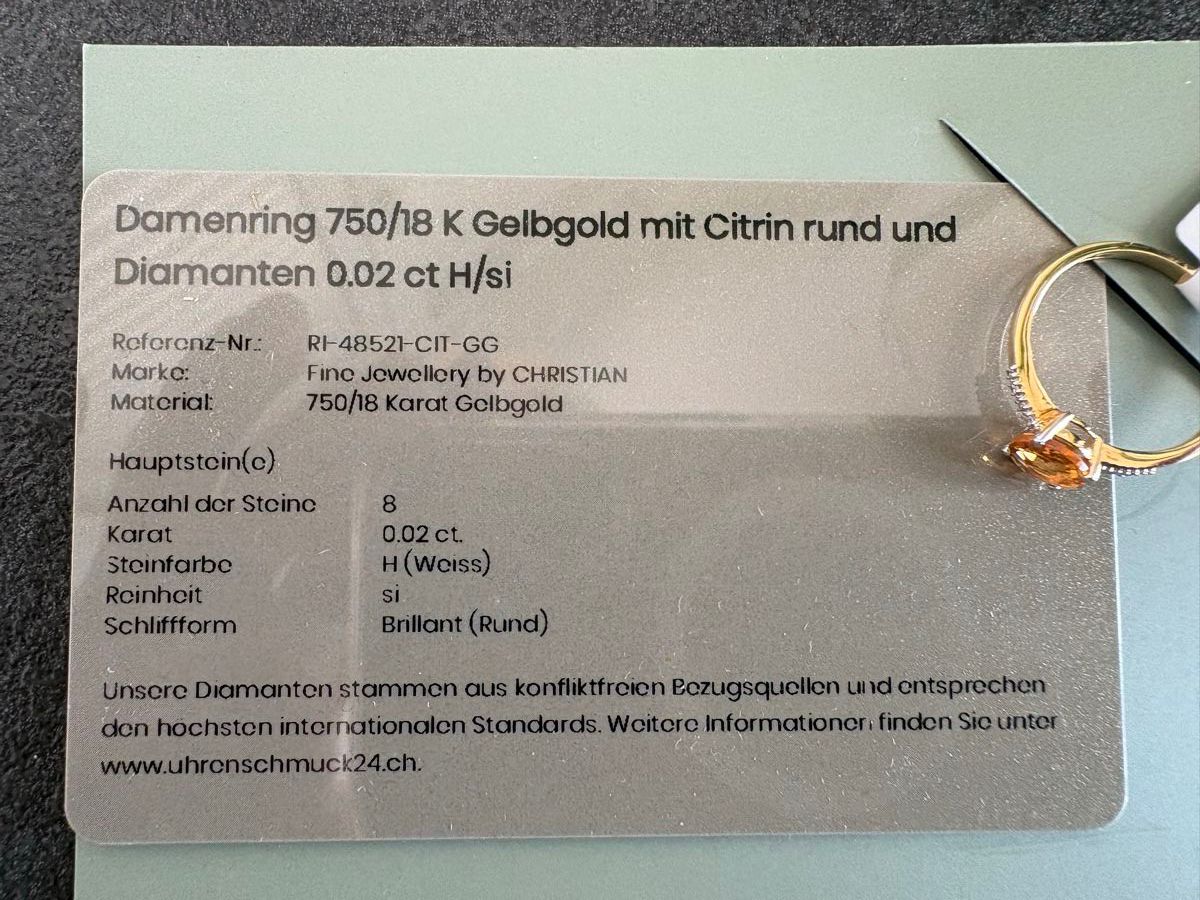Anelli: Citrin/Diamant Ring GR52 Fabrikneu – Nuovo e nell'imballaggio originale da Fehren venduto da Frischki 6