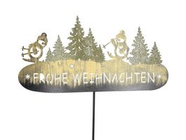 Stecker “Frohe Weihnachten” gold Metall