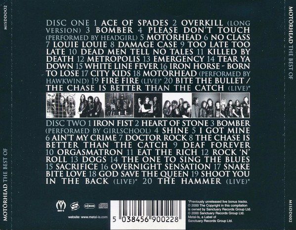 CD: 2-CD Motörhead - The best of (2000) – Usato da Möriken AG venduto da mineralia 1