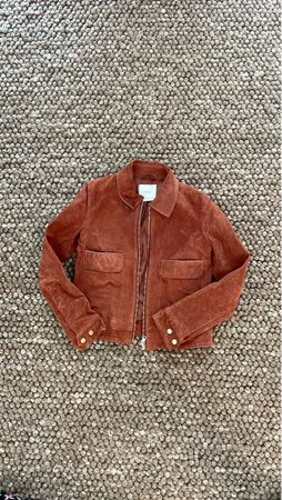 Mango Wildlederjacke in Rostrot, Grösse S/XS