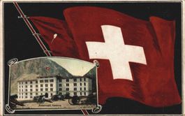 Andermatt, Militär Kaserne -Fahne, Kanonen, gel. 1911