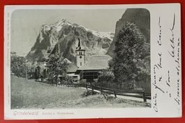 Grindelwald 1902 - Kirche und Wetterhorn,  nach Belgien