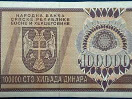 Banja Luka 1993 - 100000 Dinara UNC - Republika Srpska