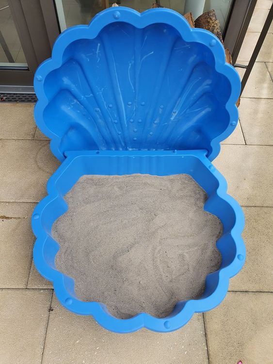 Sandkasten Muschel mit Spielsand Blau Kaufen auf Ricardo