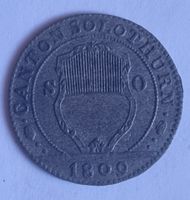 KANTONALMÜNZE SOLTHURN 1 BATZEN - JAHR 1809