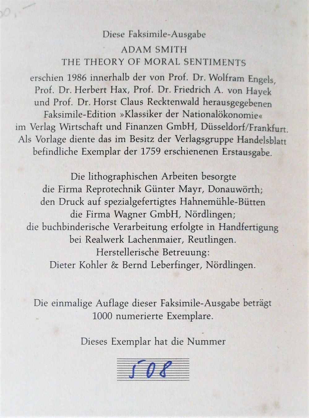 Libri: The Theory of Moral Sentiments – Usato da Lichtensteig venduto da chlepfshit 5