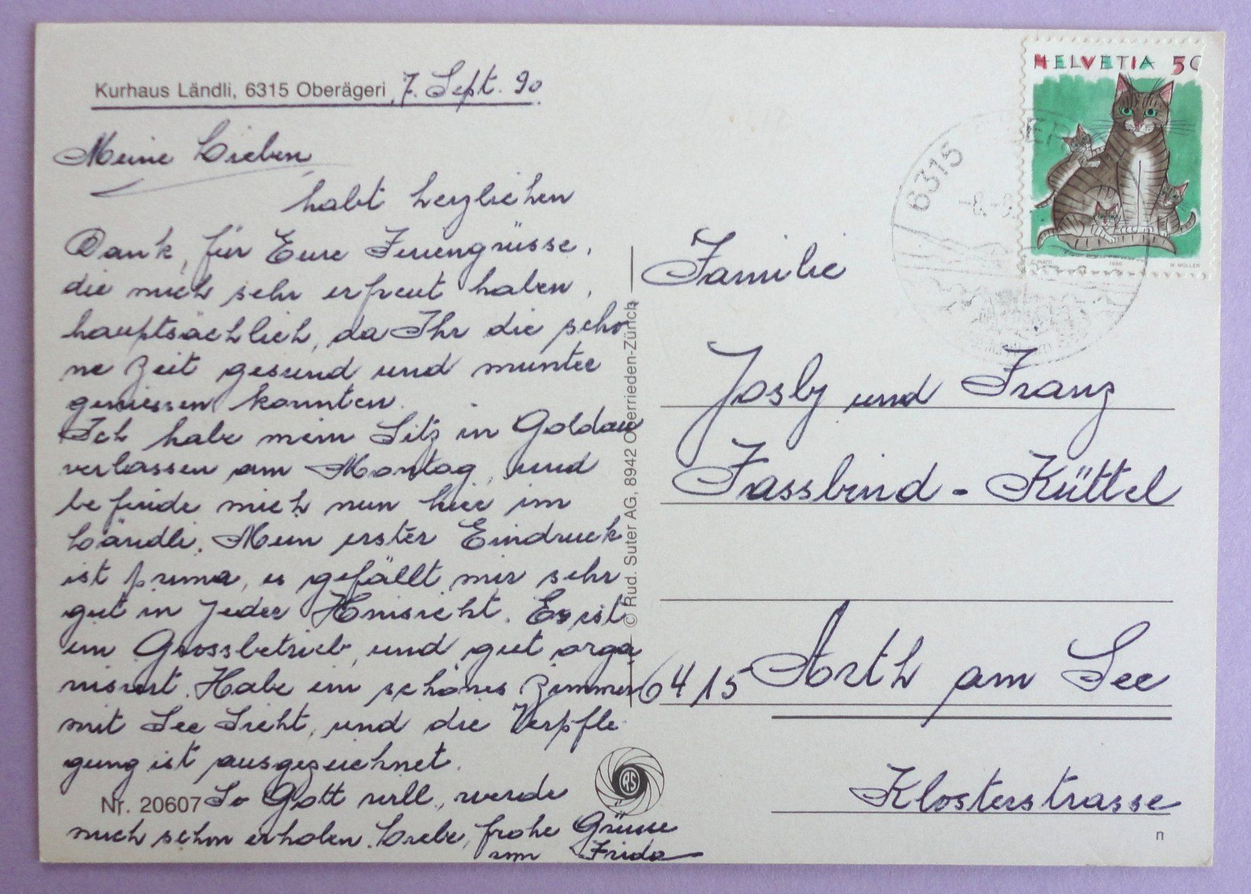 Cartoline postali: Kurhaus Ländli, Oberägeri – Usato da Fétigny venduto da Billy2miny 1