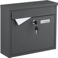 Briefkasten Anthrazit Eisen 31x36x12 cm 4 Schlüssel