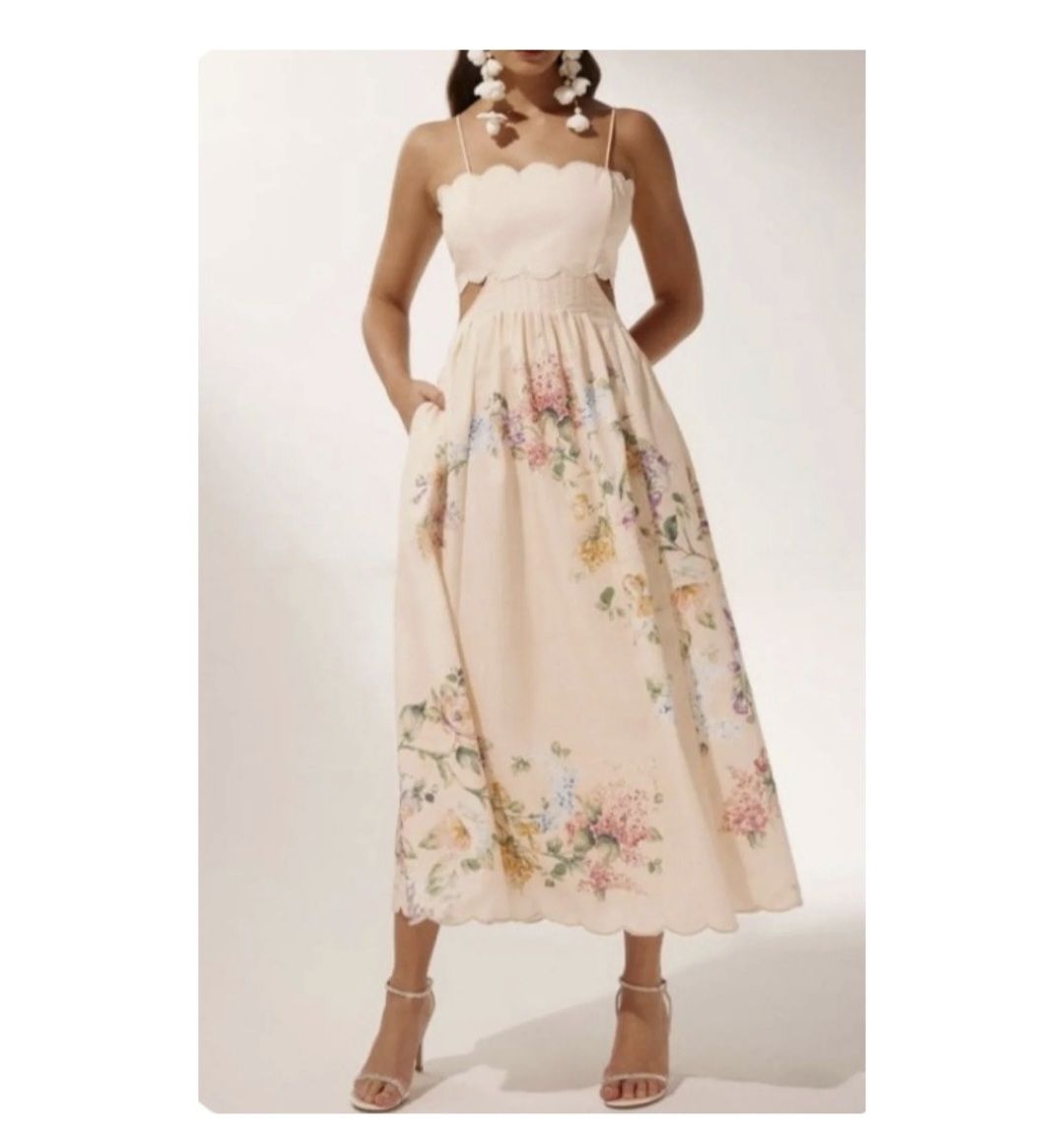 Zimmermann Vestiti: Zimmermann Scallop Midi Leinendress – Nuovo (secondo la descrizione) da Riehen venduto da jlj_st82 8