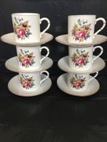 6 Royal Worcester Kaffeetassen und Untertassen  1944-1955