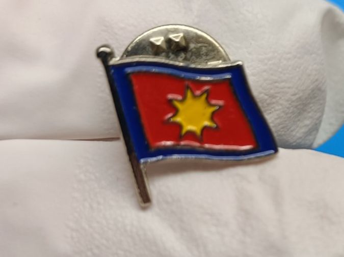 Plaketten & Abzeichen: Pin Vietnam Fahne - Box 38 – Gebraucht aus Köniz von Pinscollect