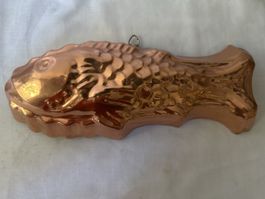 Kupferform Fisch,  Backform ca. 30cm lang Vintage Retro 