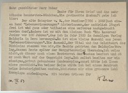 Postkarte von Hermann Hesse , signiert. 1953