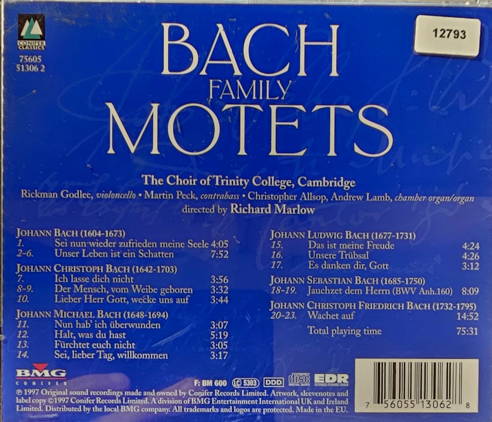 CD: The Bach Family - Motets – Usato da Wahlen b. Laufen venduto da Cg10 2
