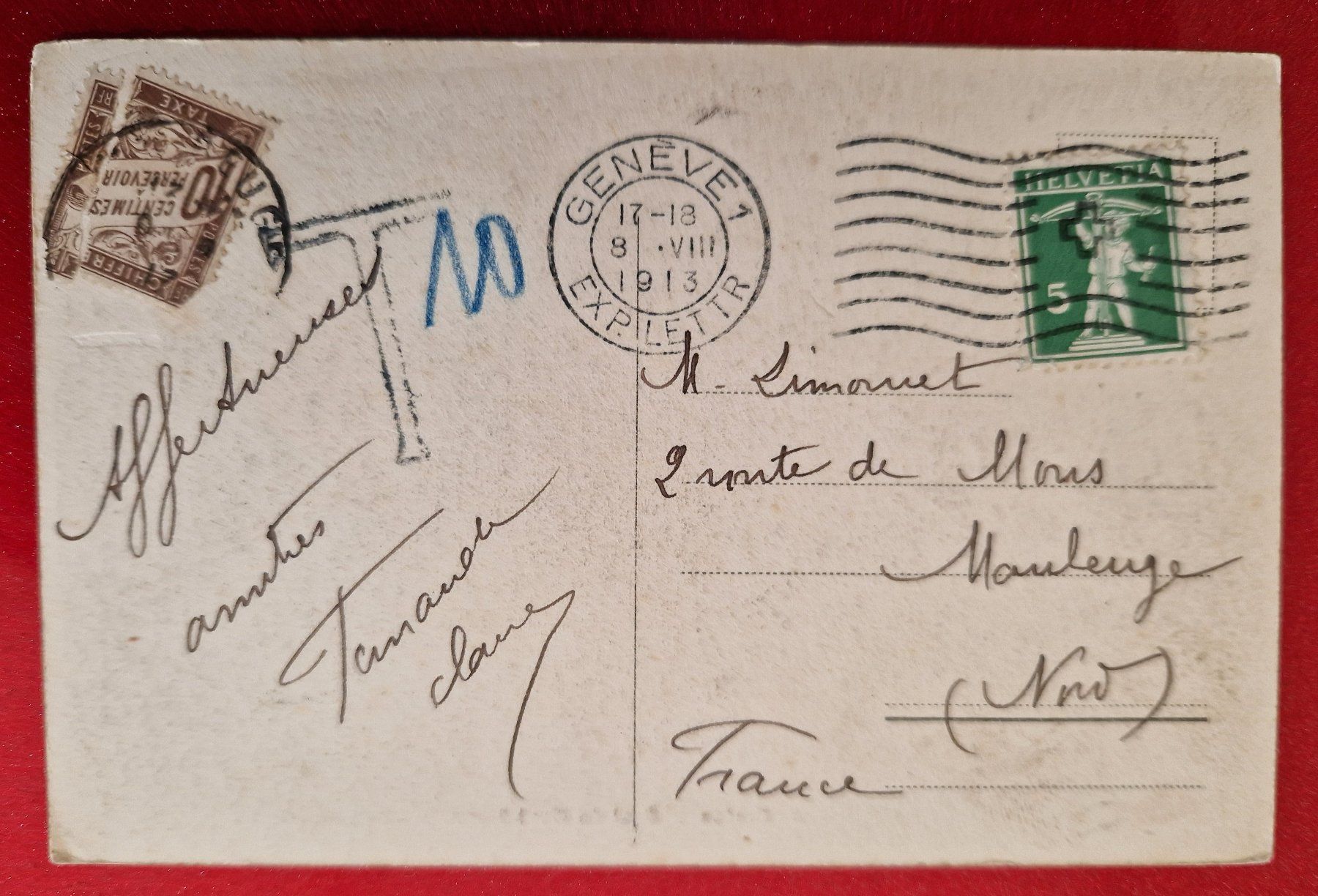 Cartoline postali: Genève - Quai du Mont-Blanc 1913 – Usato da Melchnau venduto da Fishel 1