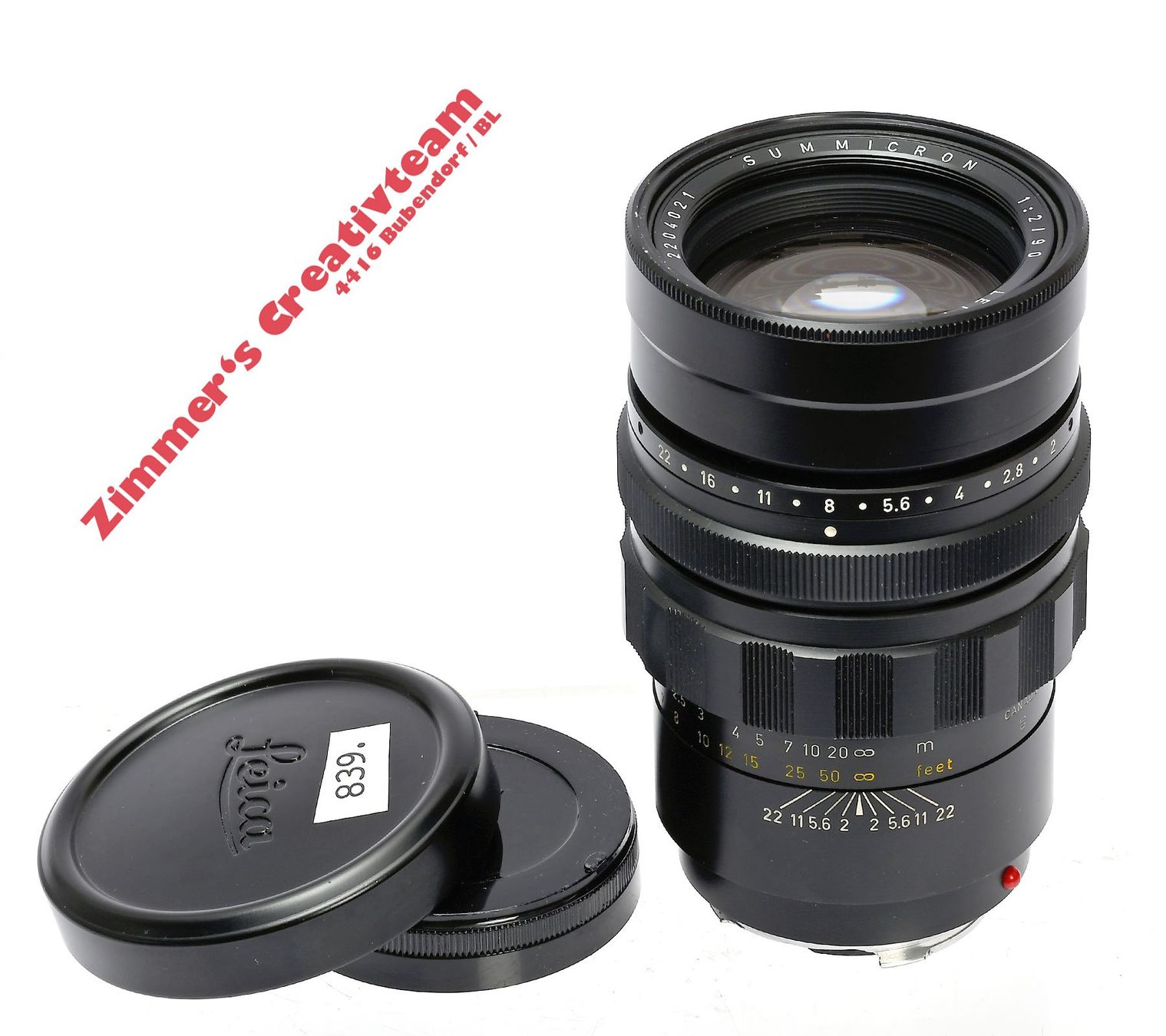 Leitz Obiettivi: Leitz Canada Summicron 90mm 2.0, black, Leica M – Usato da Bubendorf venduto da zimmers_creativteam 1