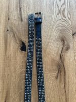 Damen Gürtel blau, Leder mit Nieten, Grösse 90, Top Zustand!