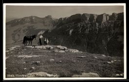 AK Ebenalp, Blick auf Hoh Kasten und Alpsegel, Pferd